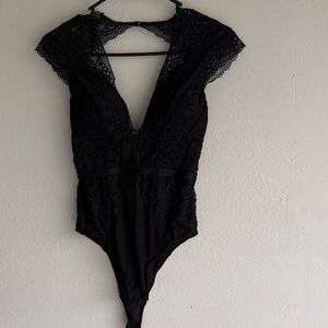 Elegant Black Lace Bodysuit